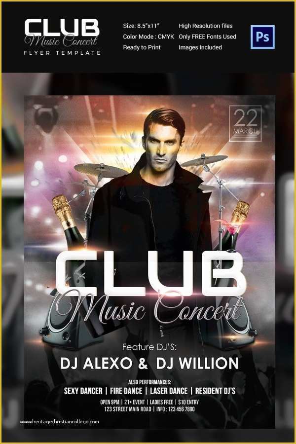 Free Concert Poster Template Of Concert Flyer Template 35 Psd format Download