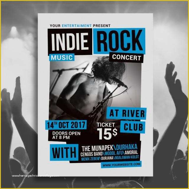 Free Concert Poster Template Of In Rock Music Concert Poster Template for Free Download