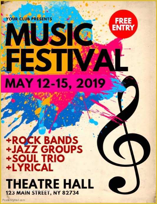 Free Concert Poster Template Of Music Festival Flyer Template