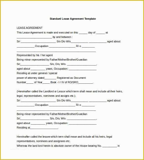 Free Condo Rental Agreement Template Of 17 Lease Template Doc Pdf