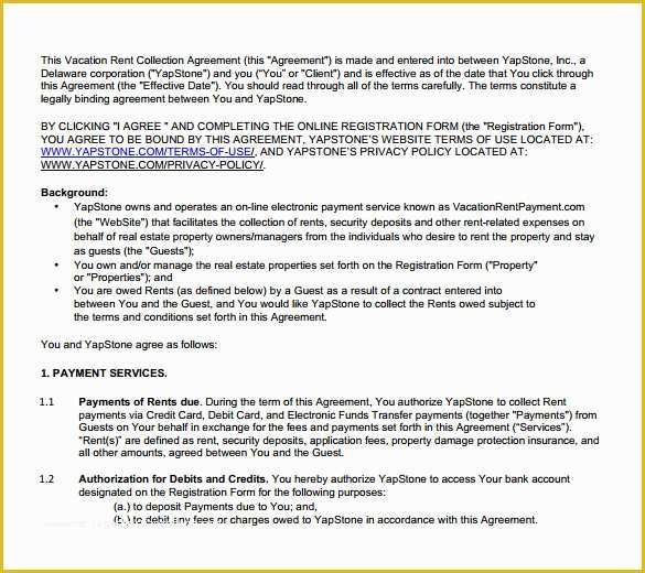 Free Condo Rental Agreement Template Of 8 Sample Vacation Rental Agreements – Pdf Word
