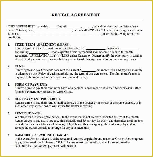 Free Condo Rental Agreement Template Of 9 Blank Rental Agreements to Download for Free