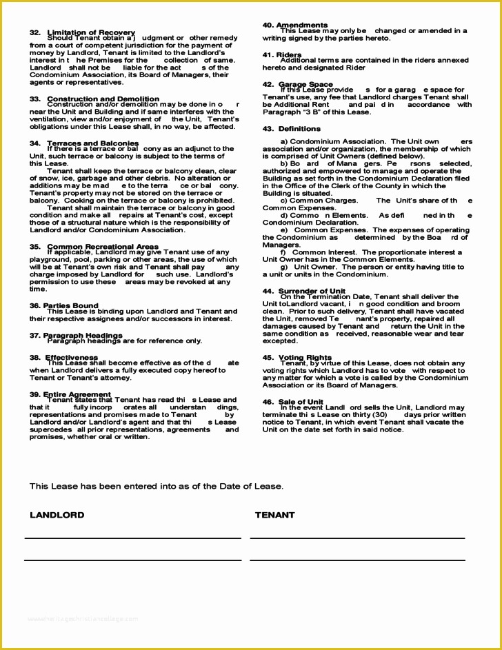 Free Condo Rental Agreement Template Of Condominium Lease Agreement Template Free Download