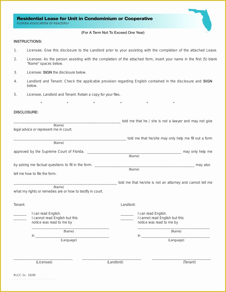 Free Condo Rental Agreement Template Of Free Florida Condominium Condo Lease Agreement Template
