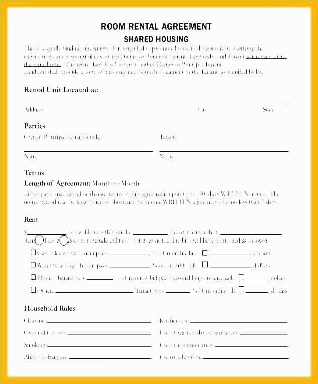 Free Condo Rental Agreement Template Of Printable Sample Simple Room Rental Agreement form Real