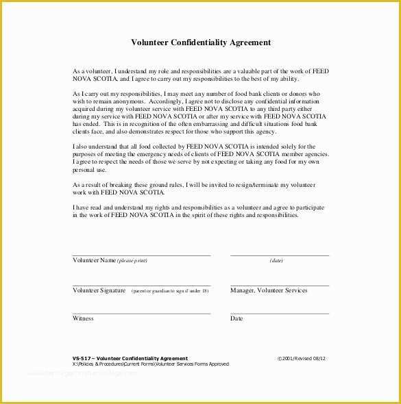 Free Confidentiality Agreement Template Word Of 25 Confidentiality Agreement Templates Doc Pdf
