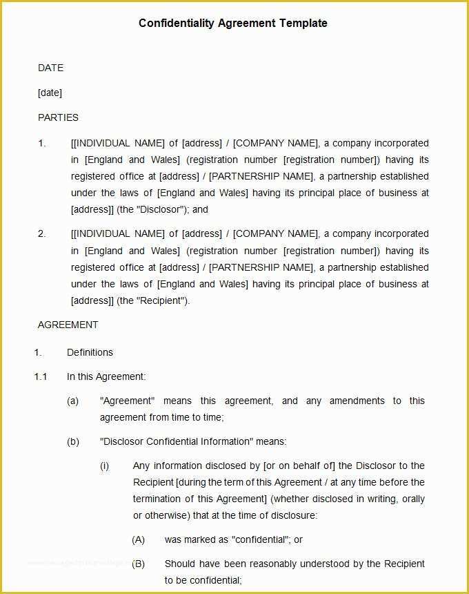 Free Confidentiality Agreement Template Word Of Confidentiality Agreement Templates 9 Free Word