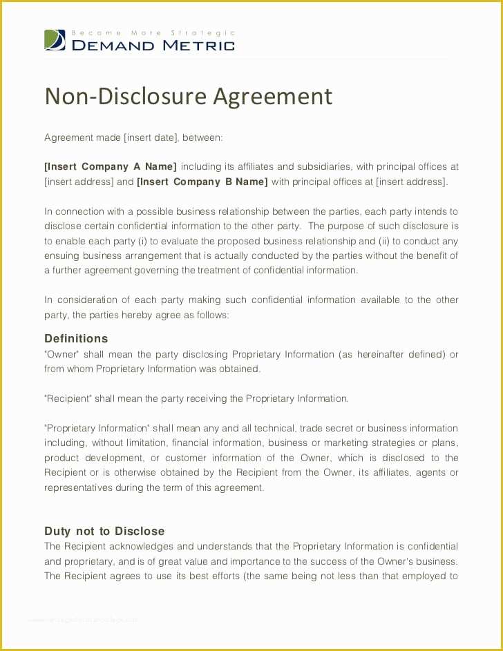 Free Confidentiality Agreement Template Word Of top 5 Free Non Disclosure Agreement Templates Word
