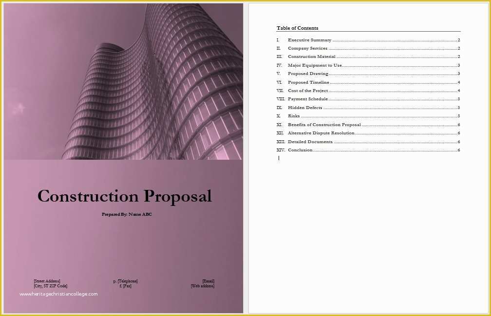 Free Construction Bid Proposal Template Download Of 14 Free Construction Proposal Templates Word Templates