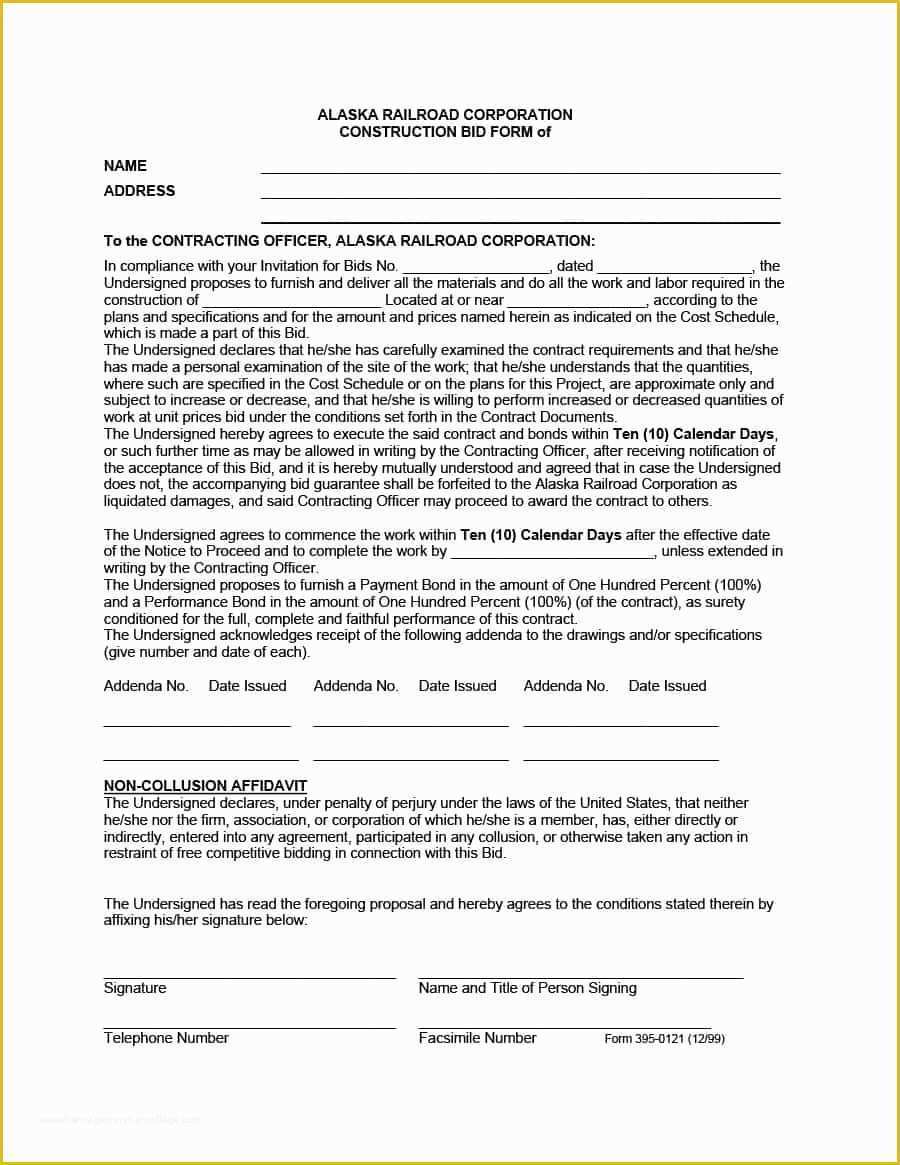 Free Construction Bid Proposal Template Download Of 31 Construction Proposal Template &amp; Construction Bid forms