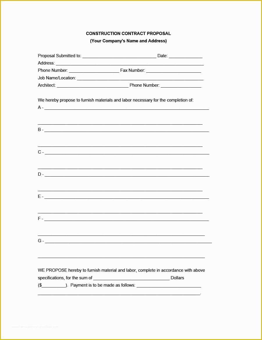 Free Construction Bid Proposal Template Download Of 31 Construction Proposal Template &amp; Construction Bid forms