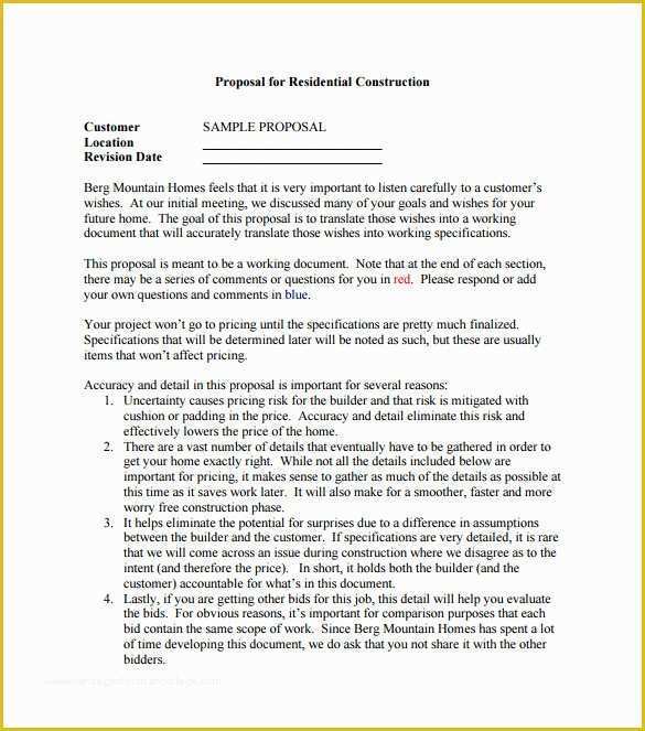 Free Construction Bid Proposal Template Download Of Construction Proposal Template 22 Free Word Excel Pdf