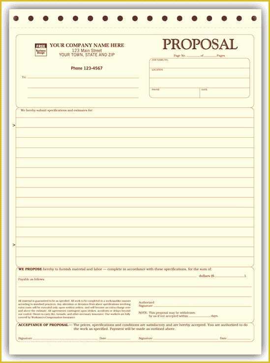 Free Construction Bid Template Of Printable Sample Construction Proposal Template form