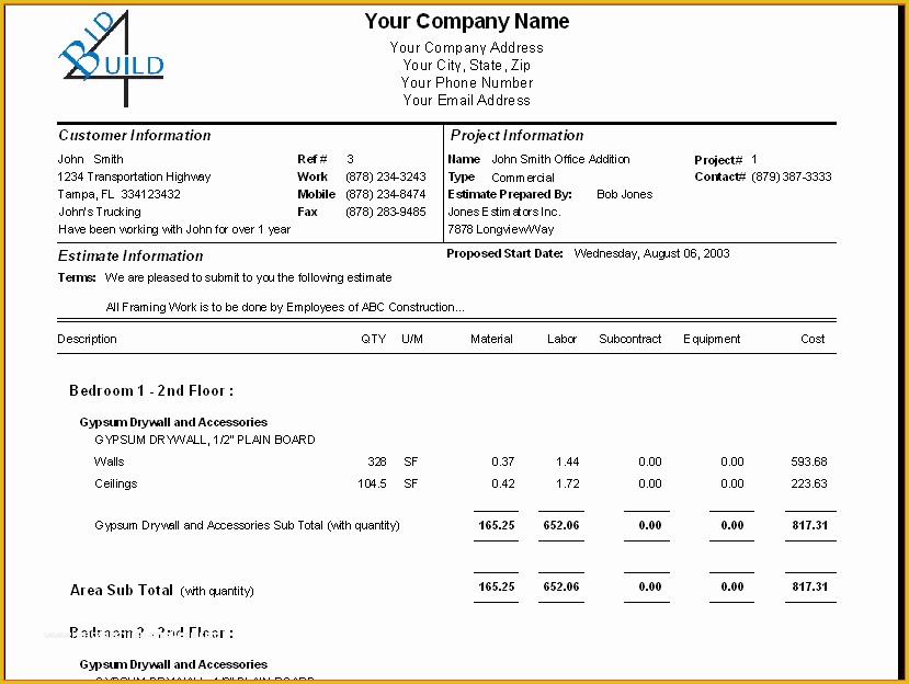 Free Construction Bid Template Of Sample Construction Bid Proposal Learn the Truth About