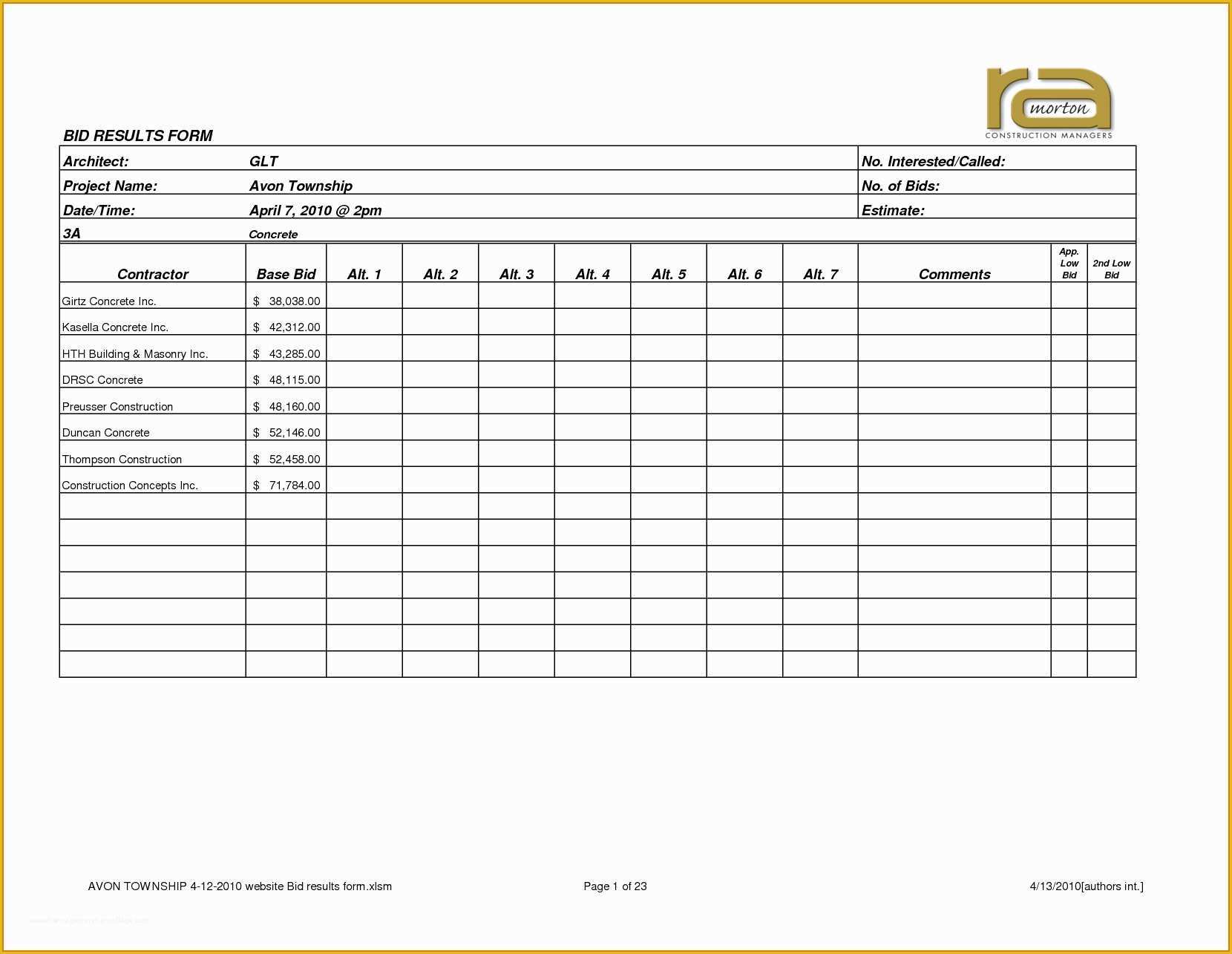 Free Construction Estimate Template Of Free Construction Estimate forms Templates – Amandae