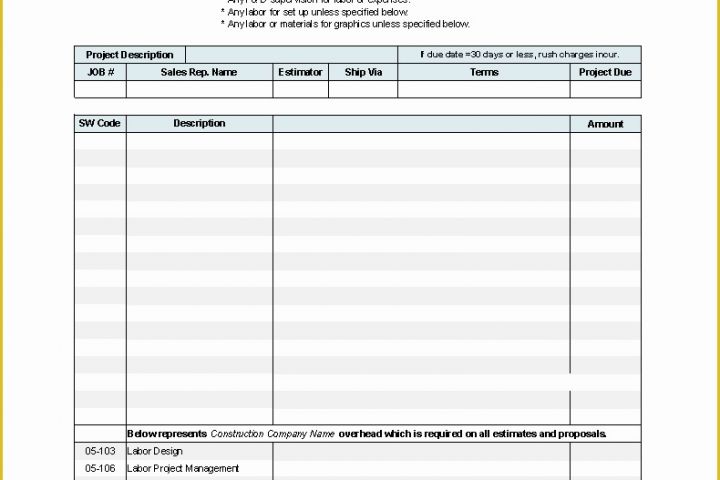 Free Construction Estimate Template Pdf Of Construction Estimate Template Uniform Invoice software