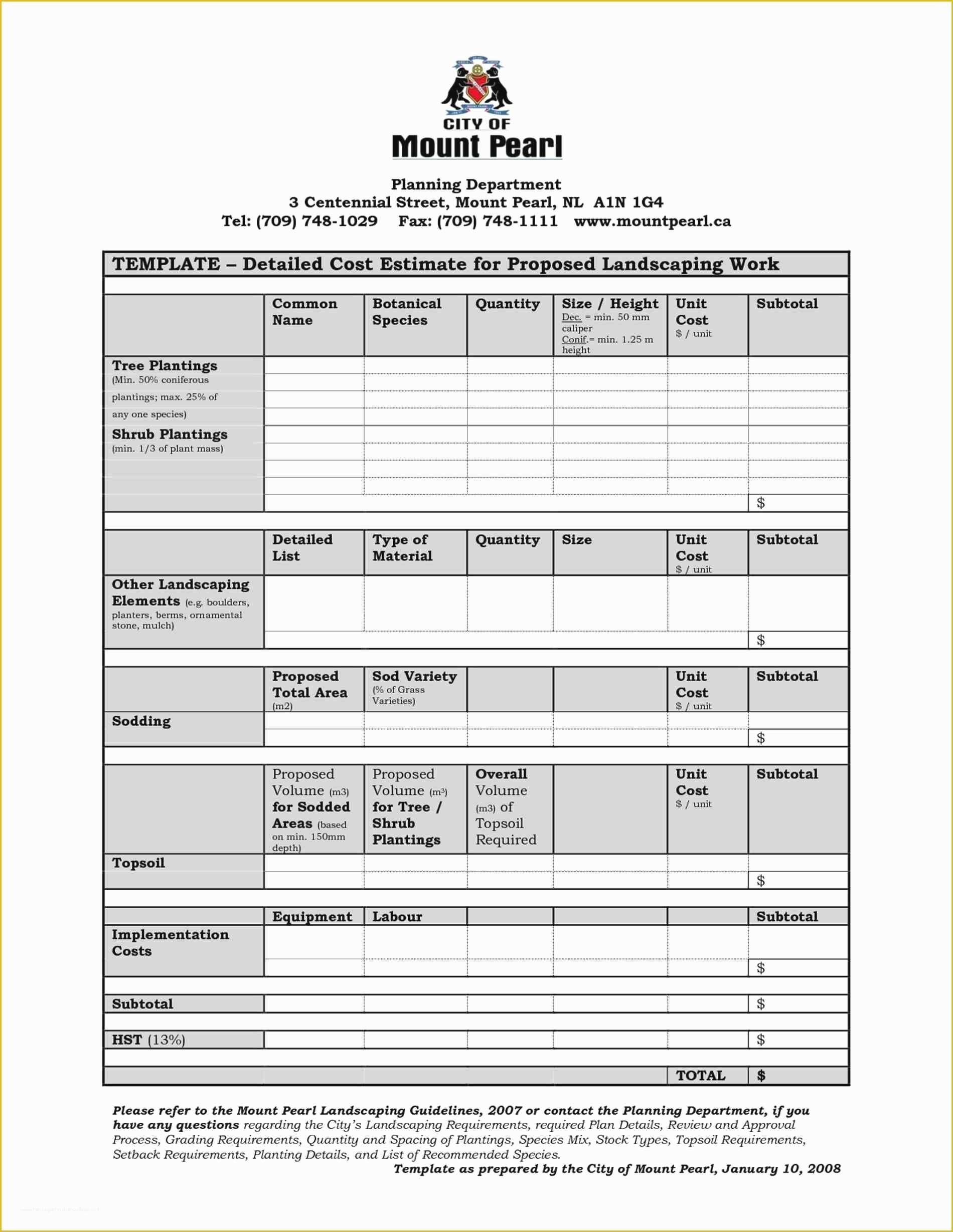 Free Construction Estimate Template Pdf Of Free Construction Estimate Template Pdf Example Of