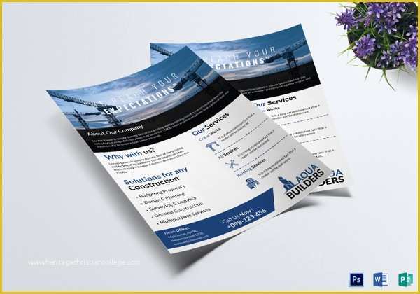 Free Construction Flyer Design Templates Of 22 Pany Flyer Templates – Psd Eps & Word Files