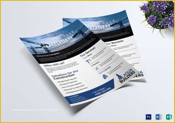 Free Construction Flyer Design Templates Of 22 Pany Flyer Templates – Psd Eps &amp; Word Files