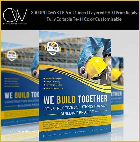 Free Construction Flyer Design Templates Of 30 Construction Pany Flyer Templates Psd Ai