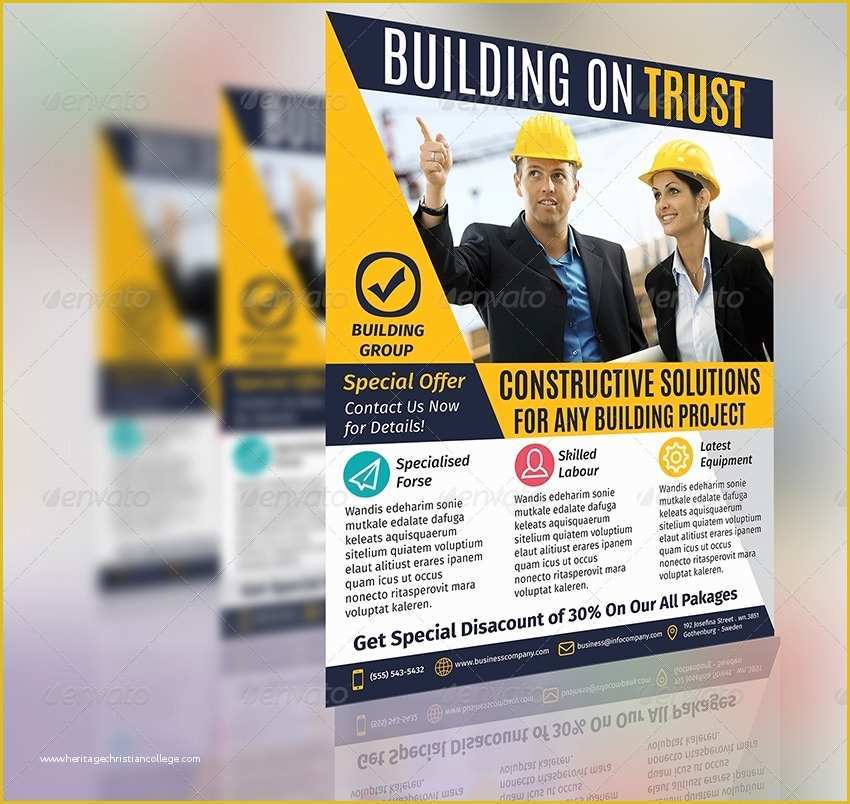 Free Construction Flyer Design Templates Of Construction Business Flyer Templates Free