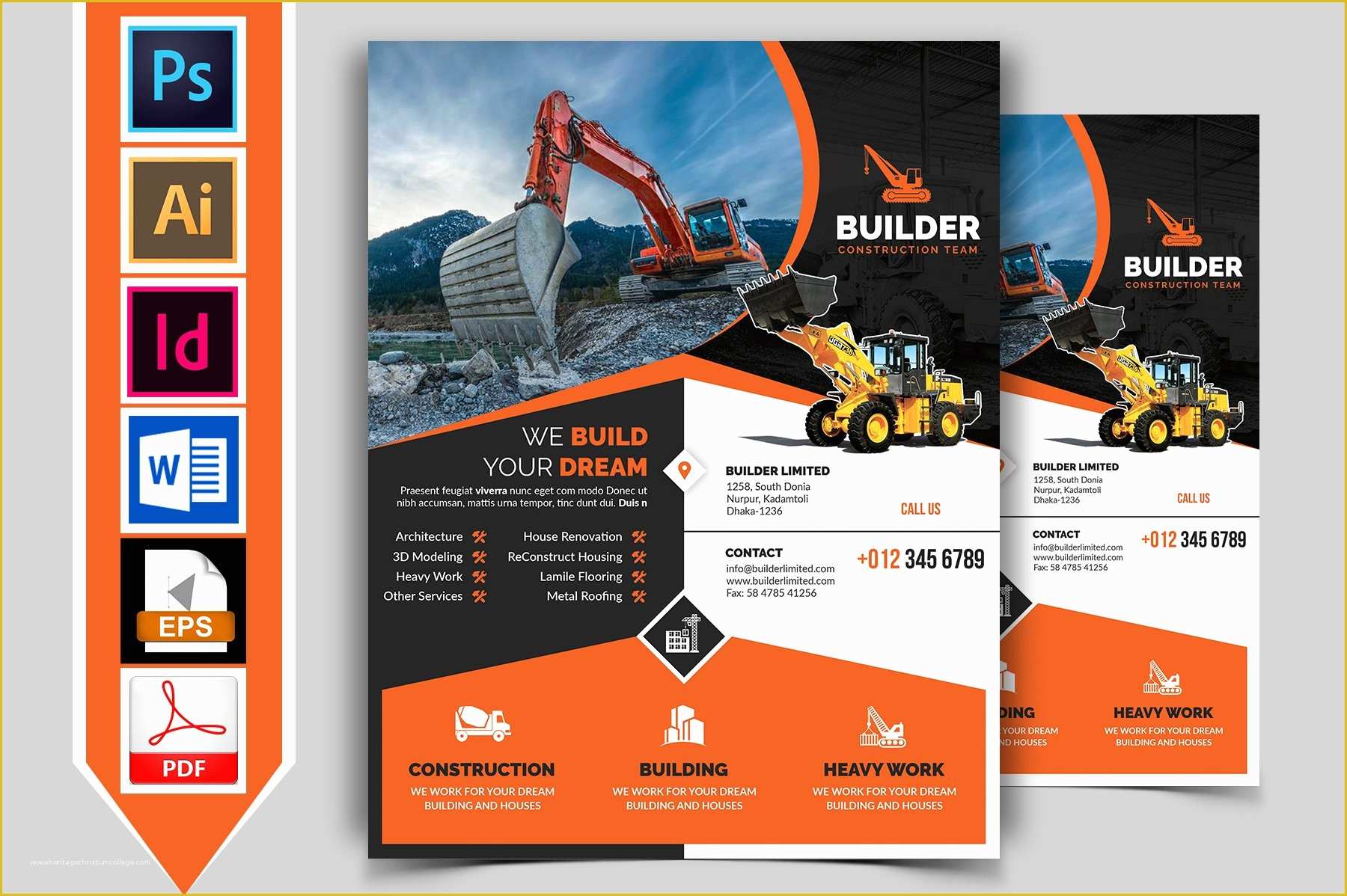 Free Construction Flyer Design Templates Of Construction Flyer Template Vol 02 Flyer Templates