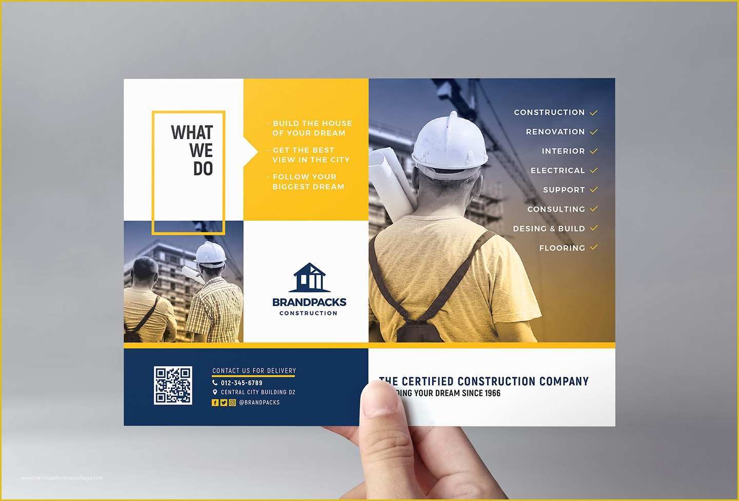 Free Construction Flyer Design Templates Of Construction Pany Flyer Template In Psd Ai & Vector