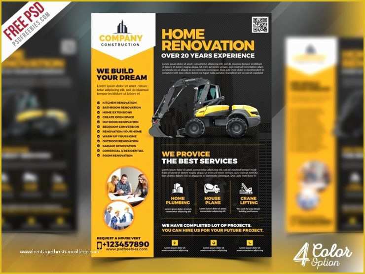 Free Construction Flyer Design Templates Of Construction Pany Flyer Template Psd Download Psd