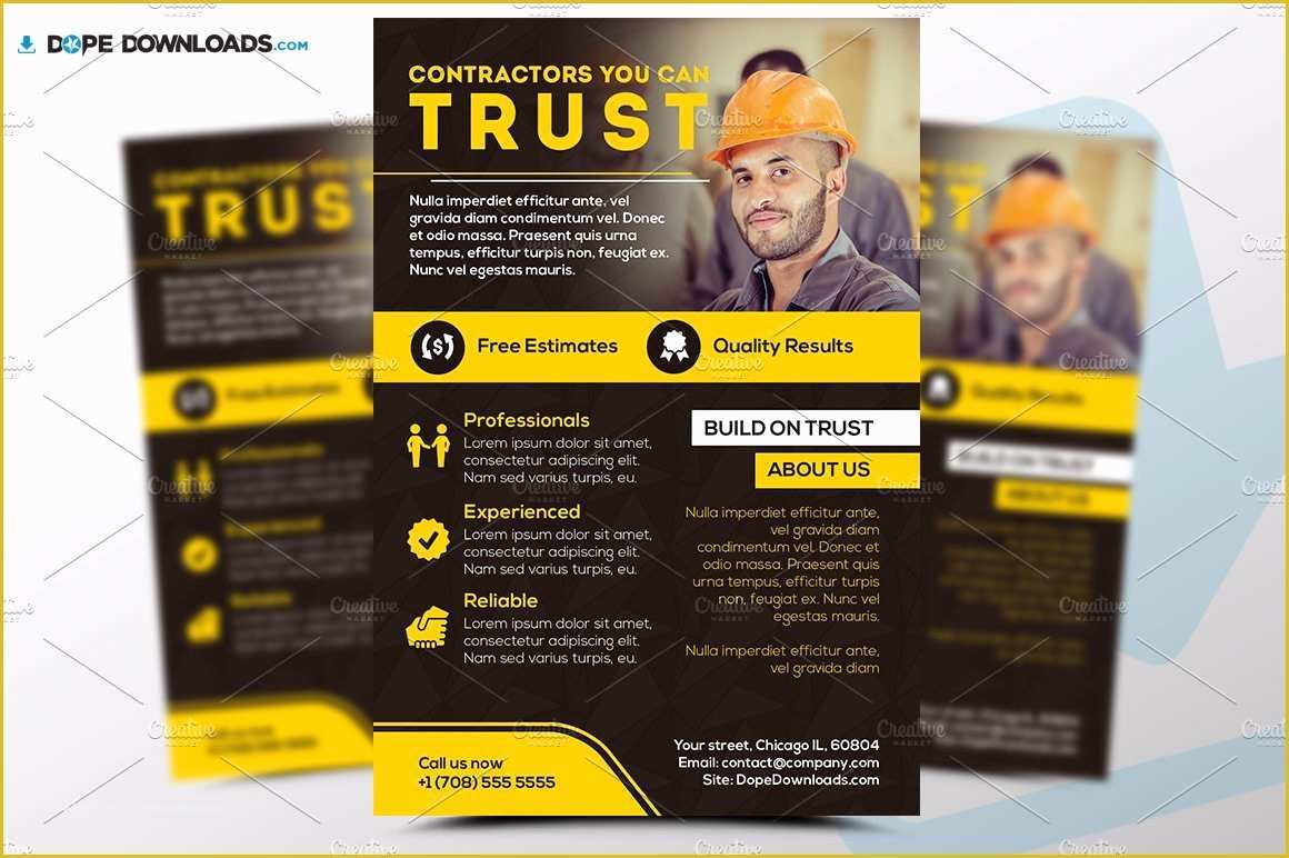 Free Construction Flyer Design Templates Of Contractors Flyer Template Flyer Templates Creative Market