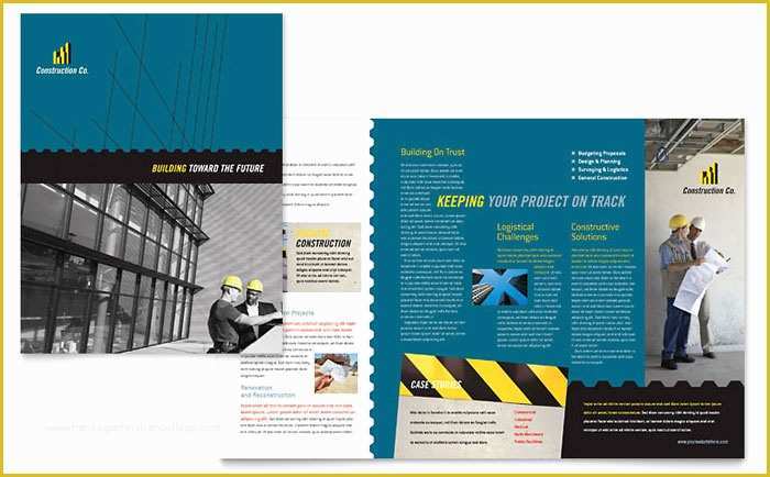 Free Construction Flyer Design Templates Of Industrial & Mercial Construction Brochure Template Design