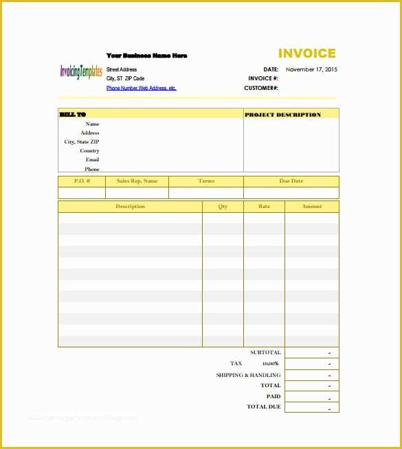 Free Construction Invoice Template Pdf Of 13 Billing Invoice Samples