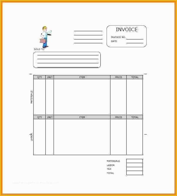 Free Construction Invoice Template Pdf Of 9 Construction Bill format In Word