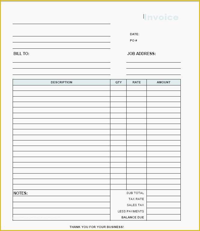 Free Construction Invoice Template Pdf Of Construction Invoice Template Pdf