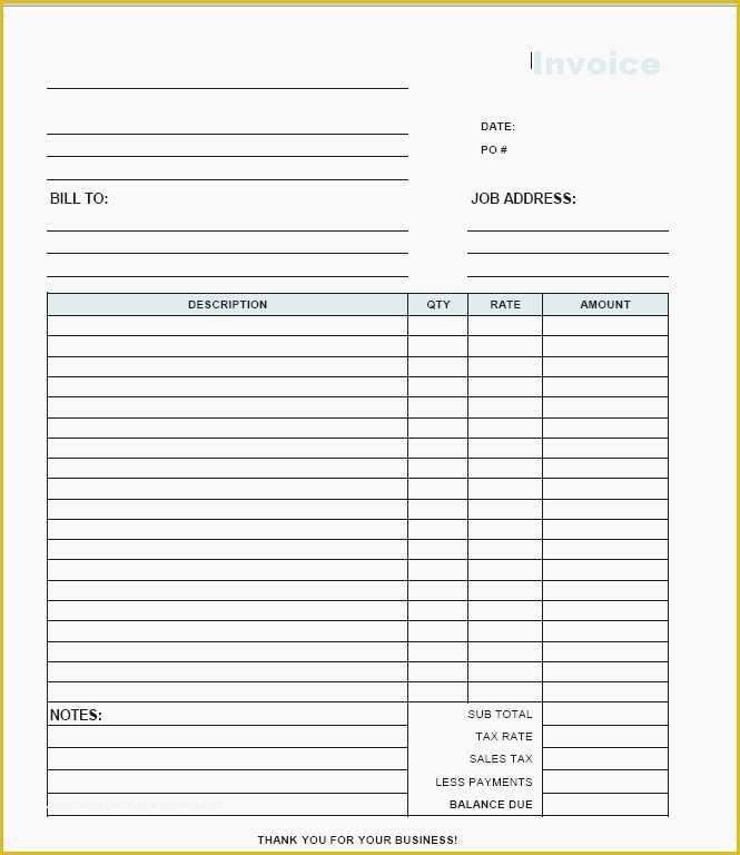 Free Construction Invoice Template Pdf Of Construction Invoice Template Pdf