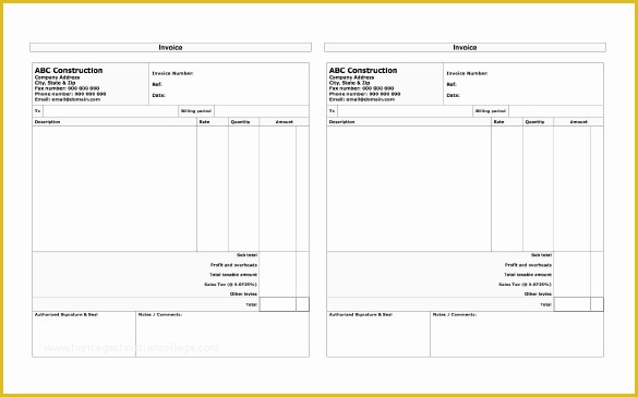 Free Construction Invoice Template Pdf Of Construction Invoice Template Pdf Onlineblueprintprinting