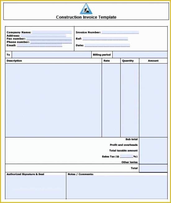 Free Construction Invoice Template Pdf Of Free Construction Invoice Template Excel Pdf