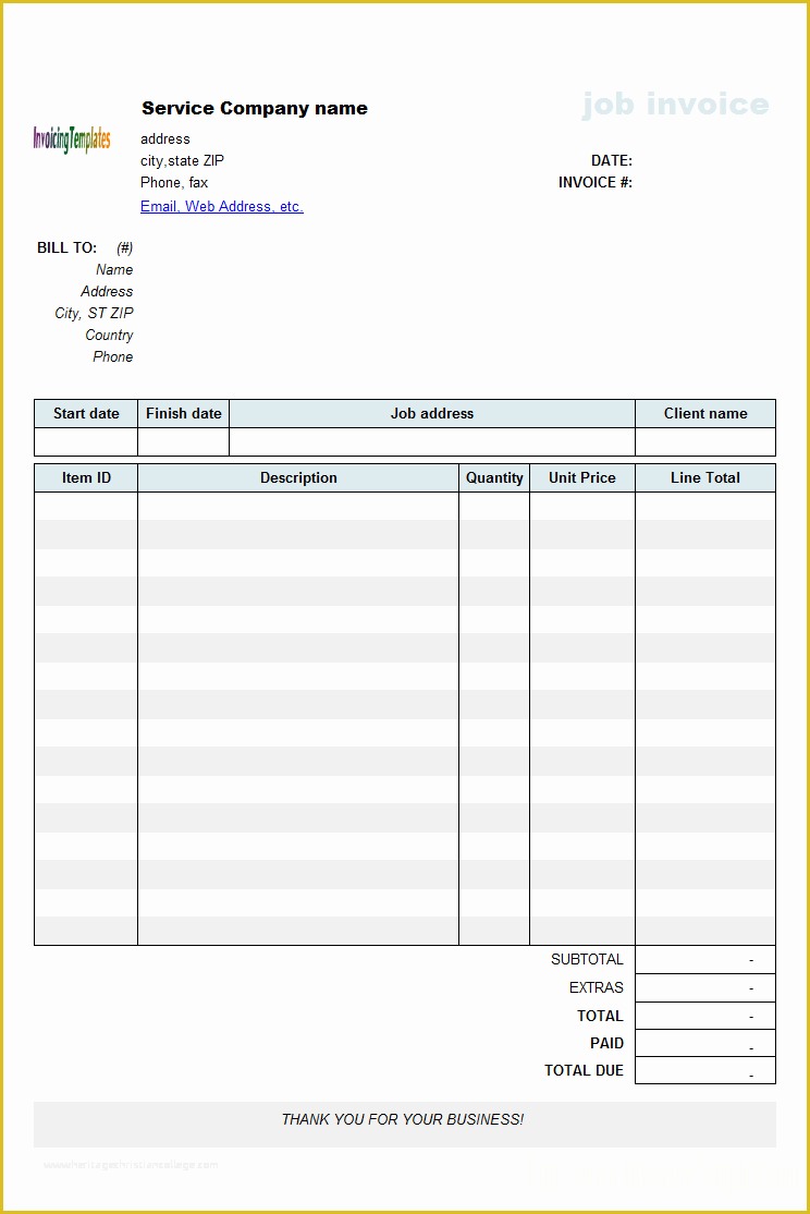 Free Construction Invoice Template Pdf Of Job Invoice Template Pdf