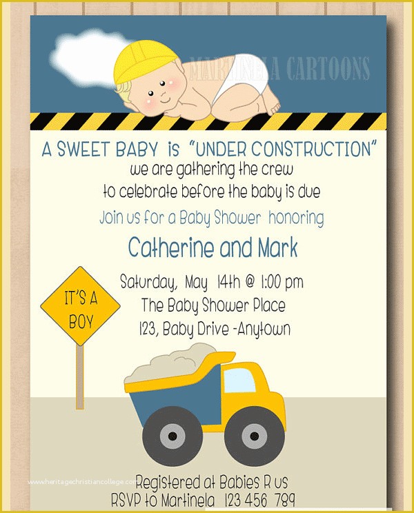 Free Construction Party Templates Of 25 Best Invitation Templates