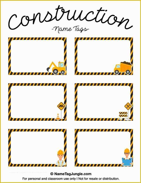 Free Construction Party Templates Of 25 Best Name Tag Templates Ideas On Pinterest