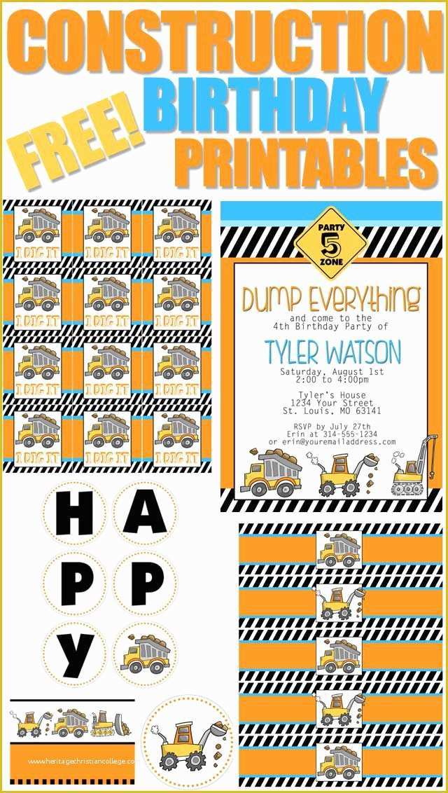 Free Construction Party Templates Of Construction Birthday Invitation Templates