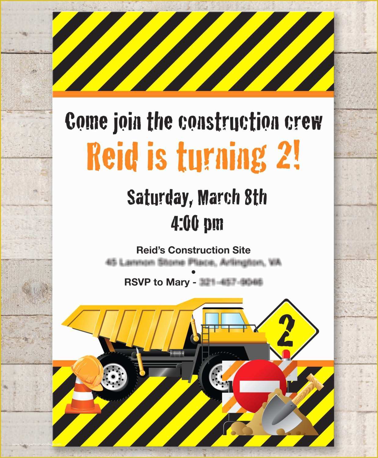 Free Construction Party Templates Of Construction Birthday Invitations – Construction Birthday