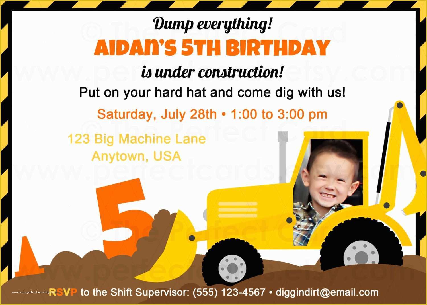 Free Construction Party Templates Of Construction Birthday Party Invitation