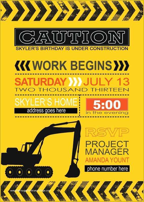 Free Construction Party Templates Of Construction Birthday Party Printables Invite Dump Truck