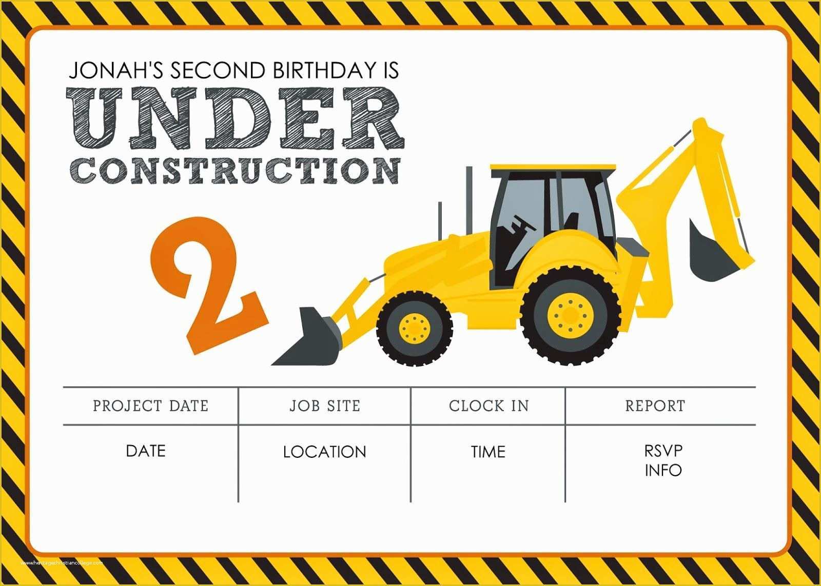 Free Construction Party Templates Of Construction themed Birthday Party Free Printables