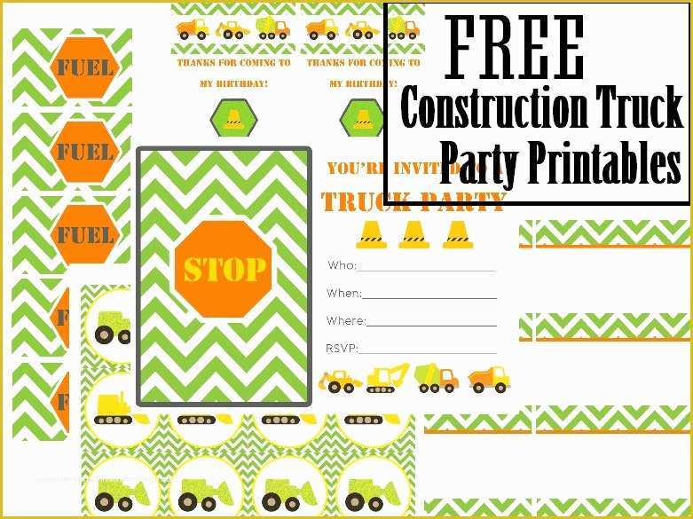 Free Construction Party Templates Of Fpf Truck Party Printables Vixenmade Parties