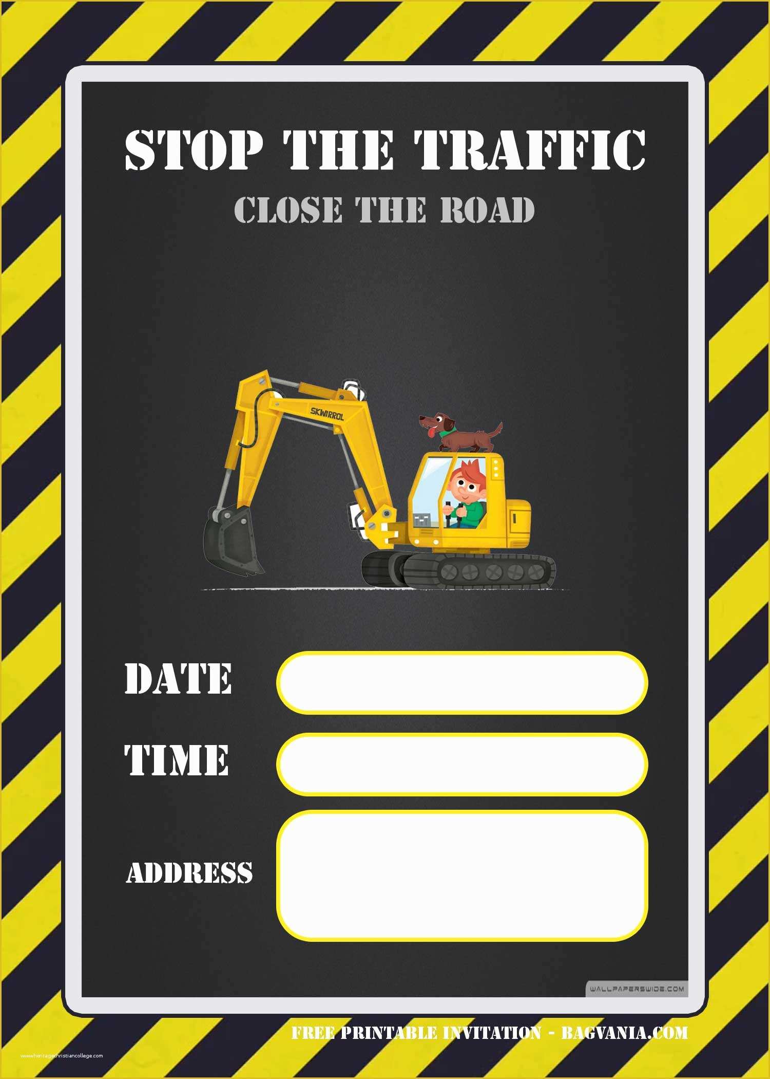 Free Construction Party Templates Of Free Printable Construction Invitation Templates