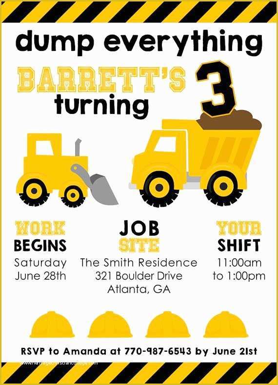Free Construction Party Templates Of Construction Birthday Party 