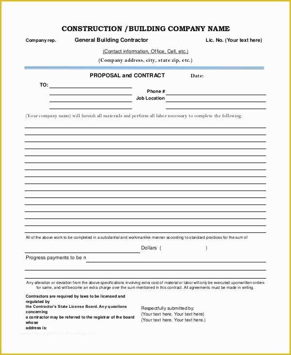 Free Construction Proposal Template Pdf Of Construction Project Proposal Templates 6 Free Pdf