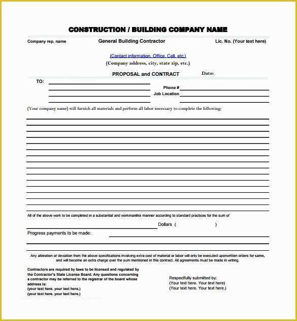 Free Construction Proposal Template Pdf Of Construction Proposal Template