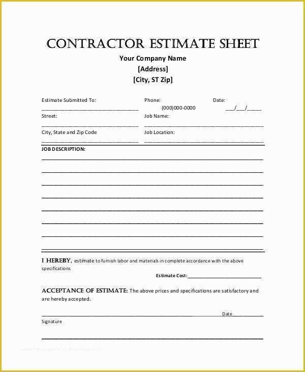 Free Construction Proposal Template Pdf Of Free Construction Proposal Template Pdf Free Printable